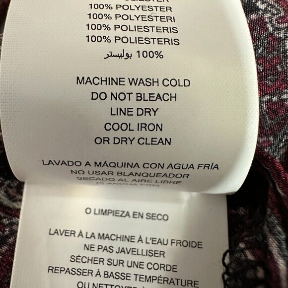 Michael Kors Womens Size 3X Burgundy Off Shoulder Paisley Ruffle Top Blouse NWT - Picture 9 of 9